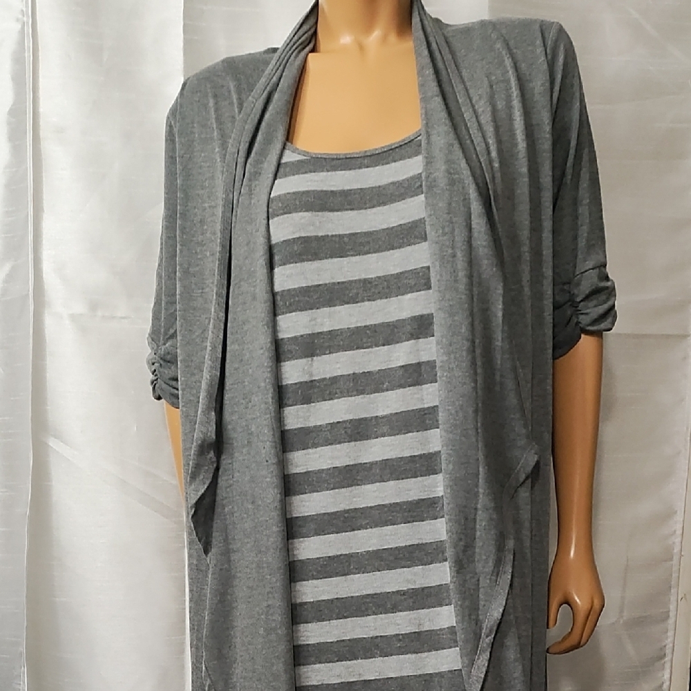 NAIF Gray Striped Dress Size 2XL